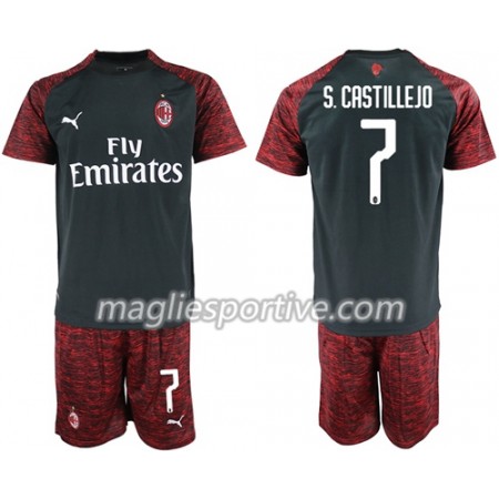 Completo Calcio AC Milan S.Castillejo 7 Bambino Divisa Terza 2018/2019